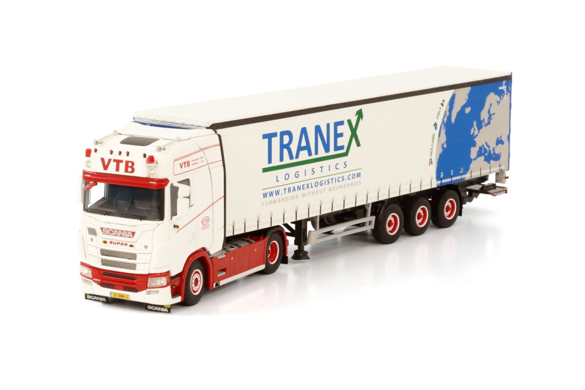 WSI 01-3856 SCANIA S HIGHLINE CS20H 4X2 CURTAINSIDE TRAILER - 3 AX...