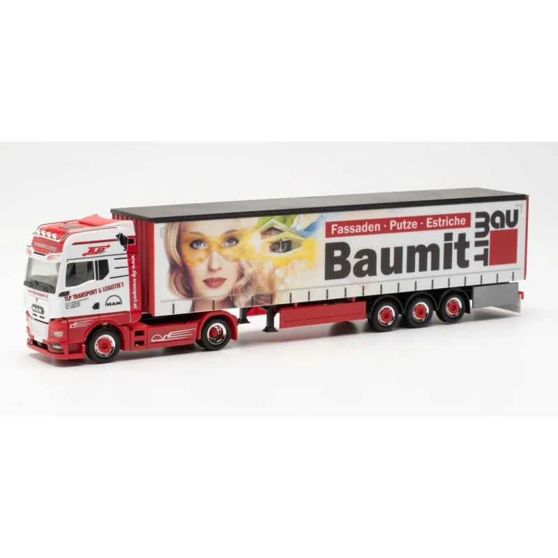 Herpa Man Tgx Gx Curtainside Semitrailer Tlp Baumit Herpa